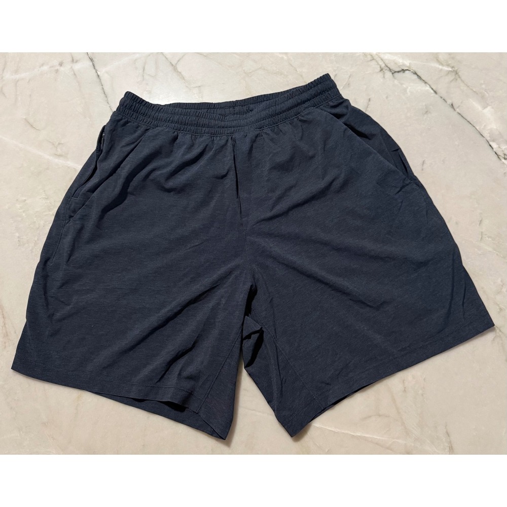Lululemon Mens Pace Breaker Shorts Navy Blue Heathered 7 Inch Inseam Small